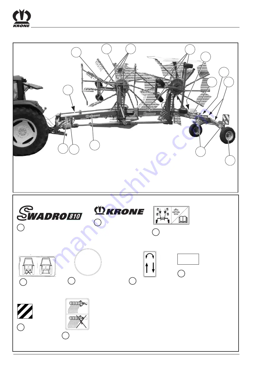 Krone Swadro 810 Operating Instructions Manual Download Page 20