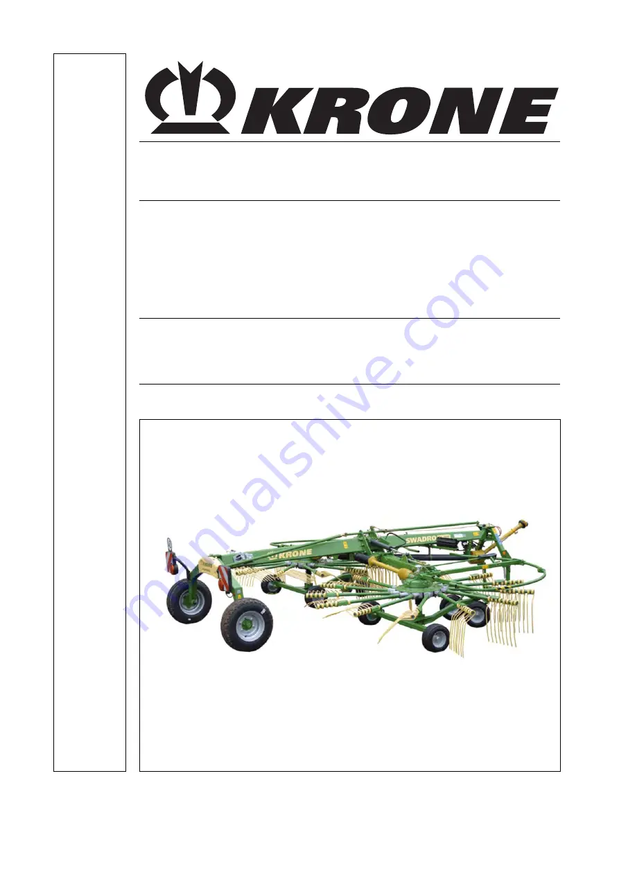 Krone Swadro TC 680 Original Operating Instructions Download Page 1