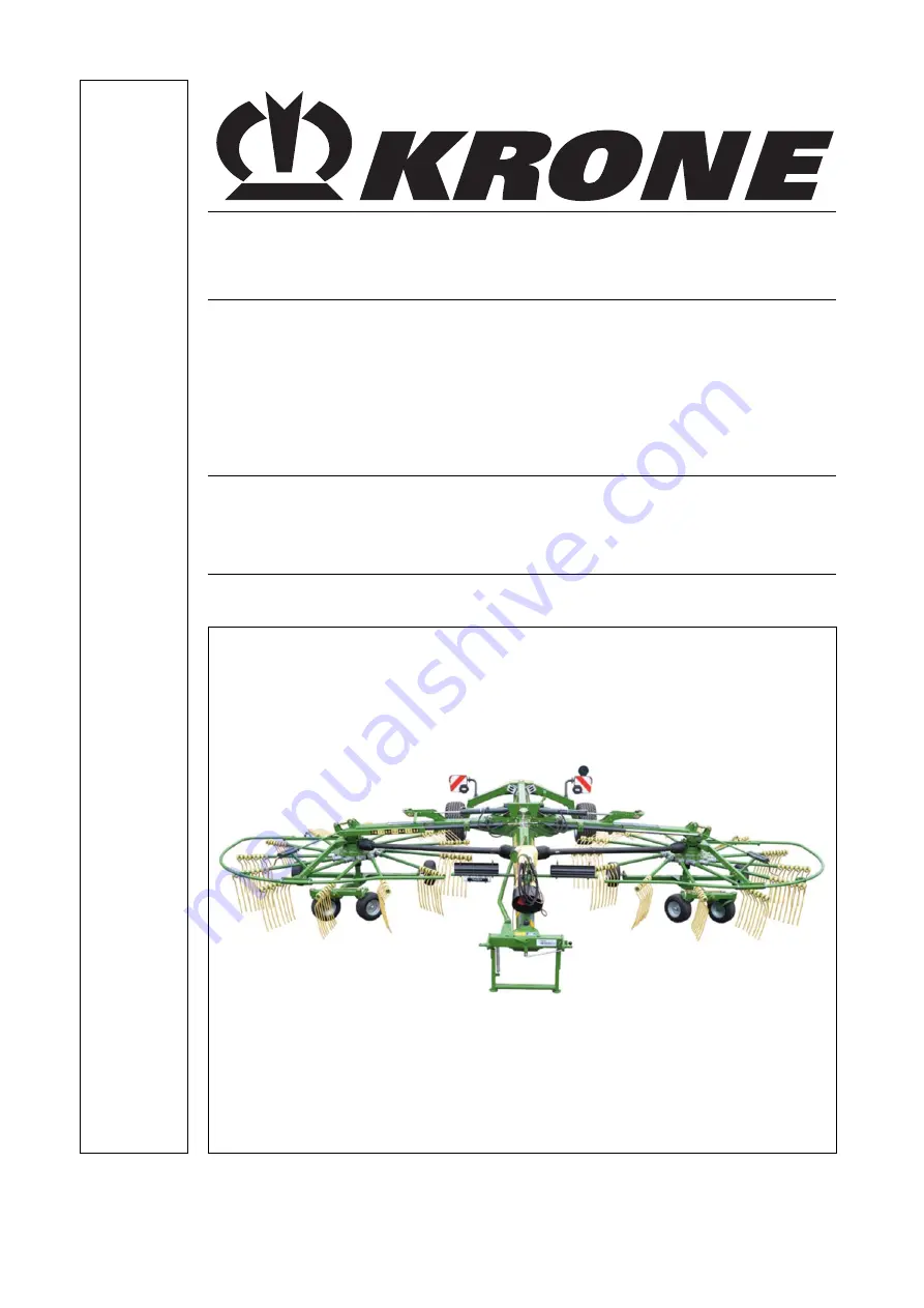 Krone Swadro TC 880 Operating Instructions Manual Download Page 1