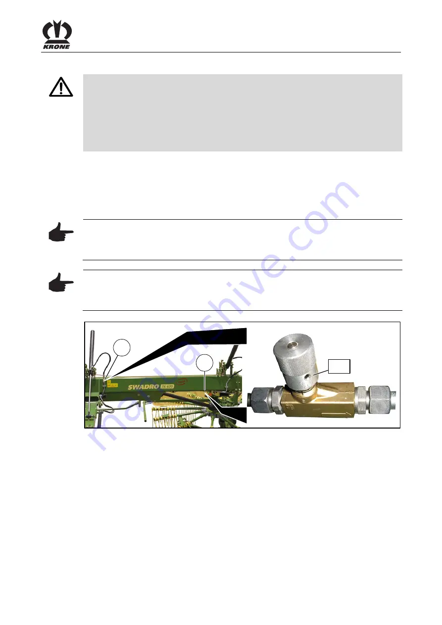 Krone Swadro TS 620 Original Operating Instructions Download Page 99