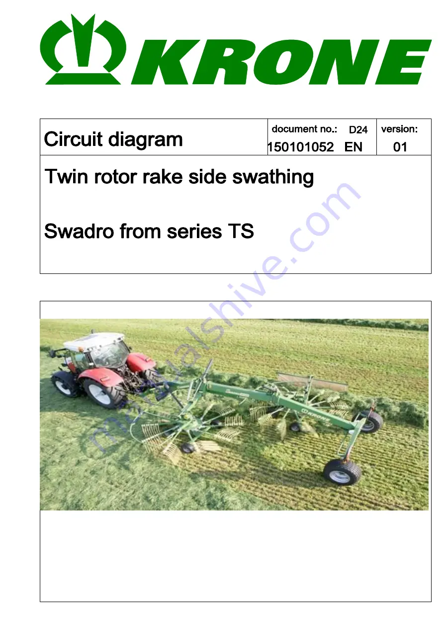 Krone Swadro TS 620 Original Operating Instructions Download Page 141