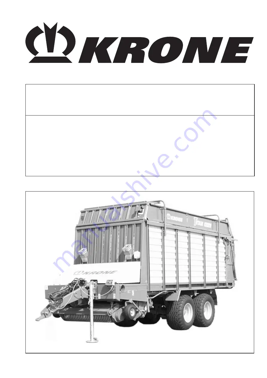 Krone Titan 6/50 GL Operating Instructions Manual Download Page 1