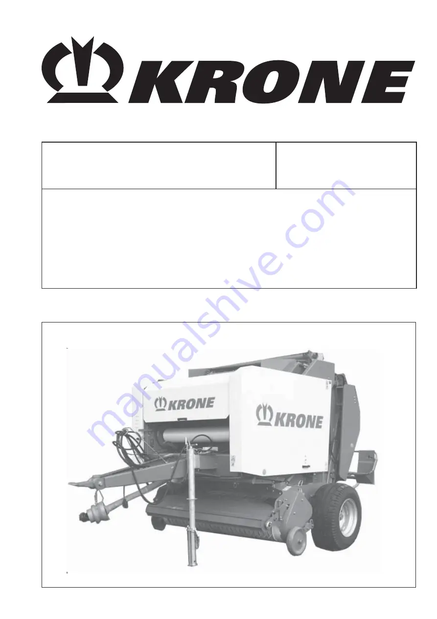 Krone Vario Pack 1510 Operating Manual Download Page 1