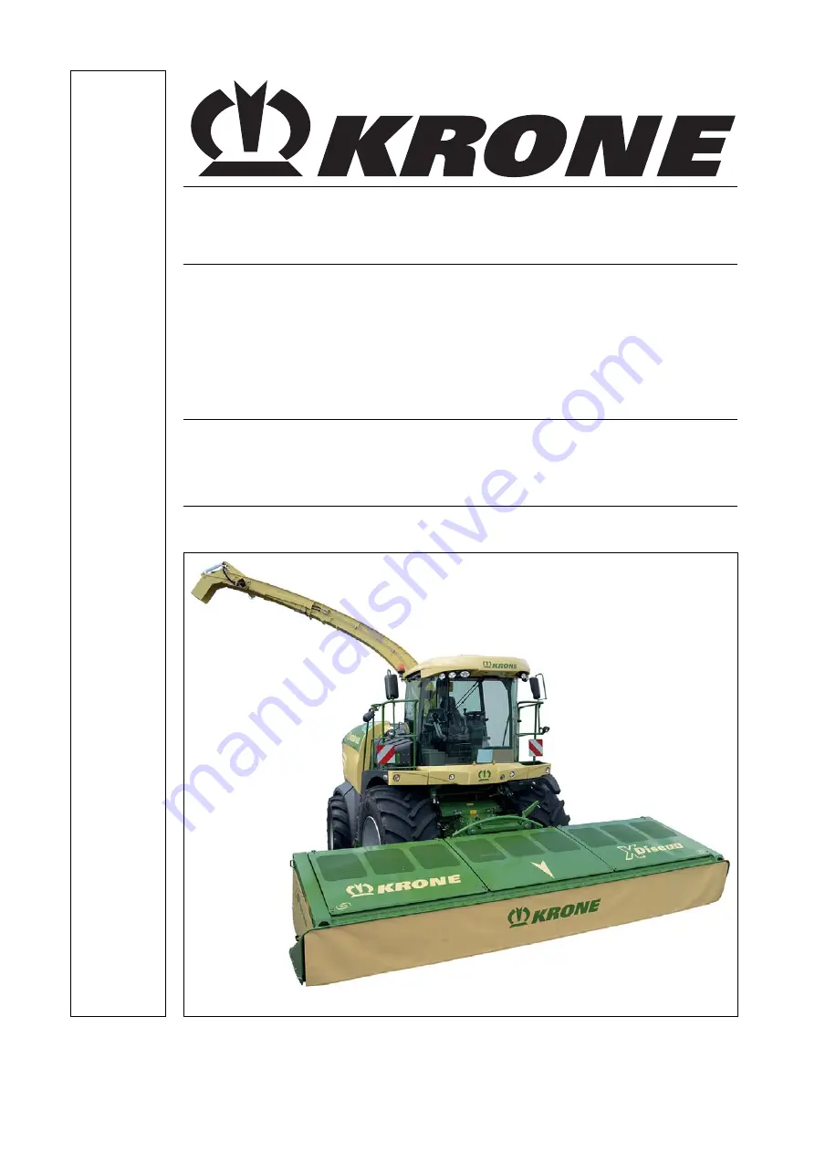 Krone X-Disc 620 Original Operating Instructions Download Page 1