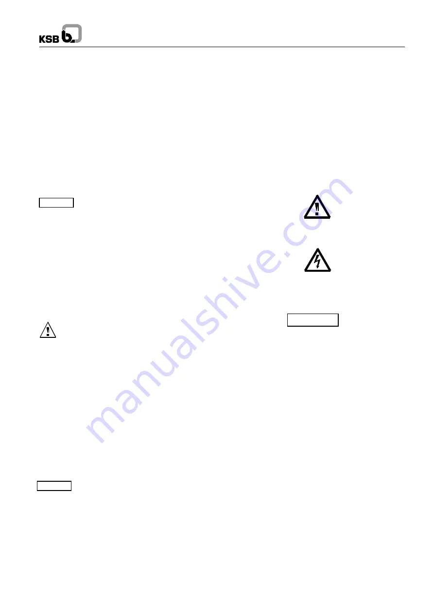 KSB BOAX- B Operating Instructions Manual Download Page 9