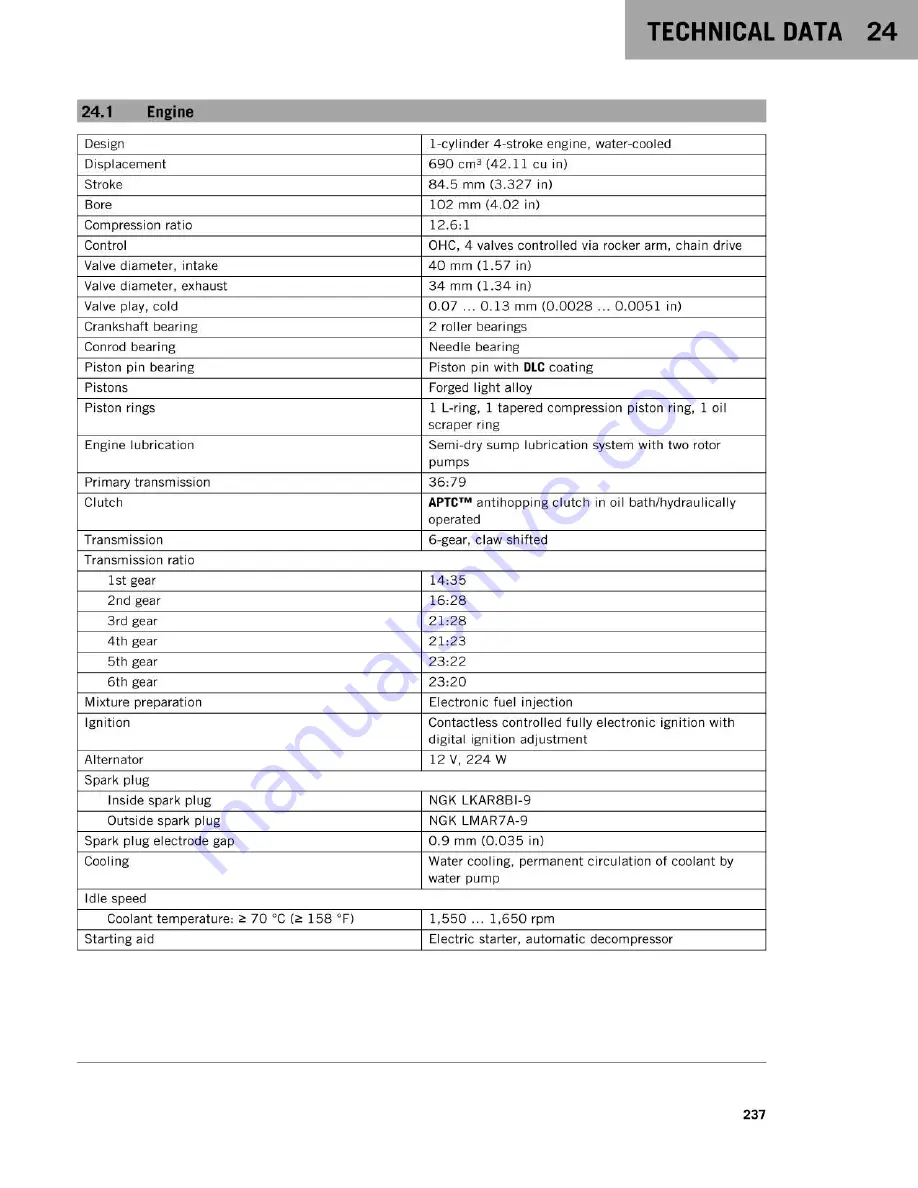 KTM 690 Enduro R 2018 Repair Manual Download Page 239