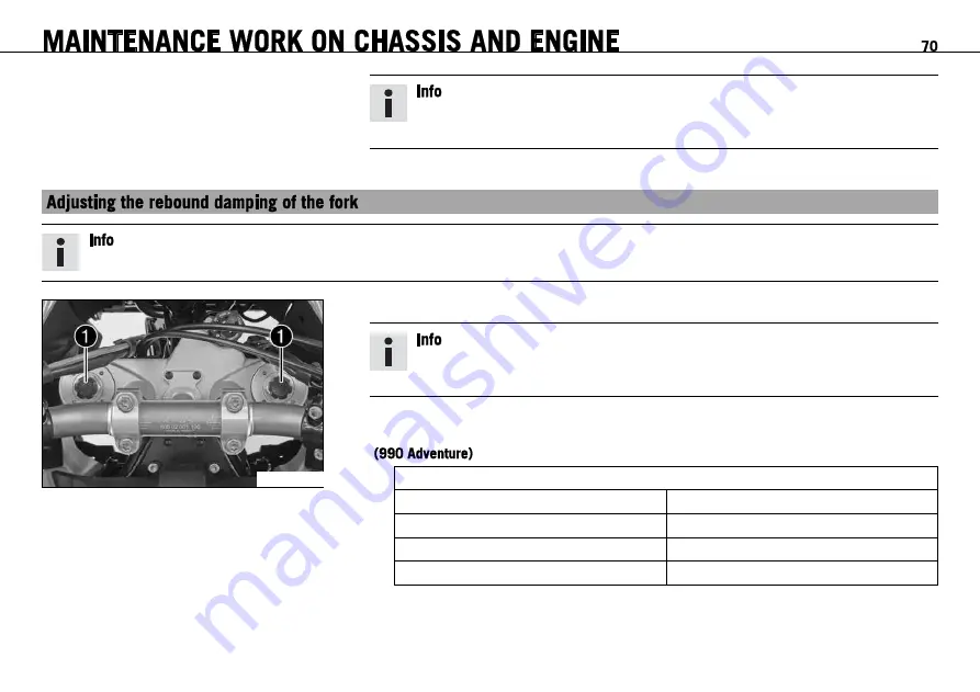 KTM 990 Adventure AUS/UK 2009 Owner'S Manual Download Page 72