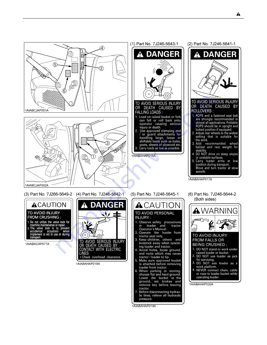 Kubota LA1055 Operator'S Manual Download Page 9