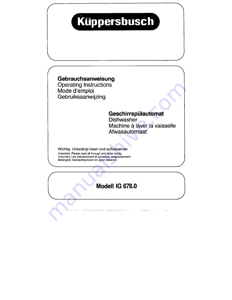 Kuppersbusch IG 678.0 Operating Instructions Manual Download Page 1