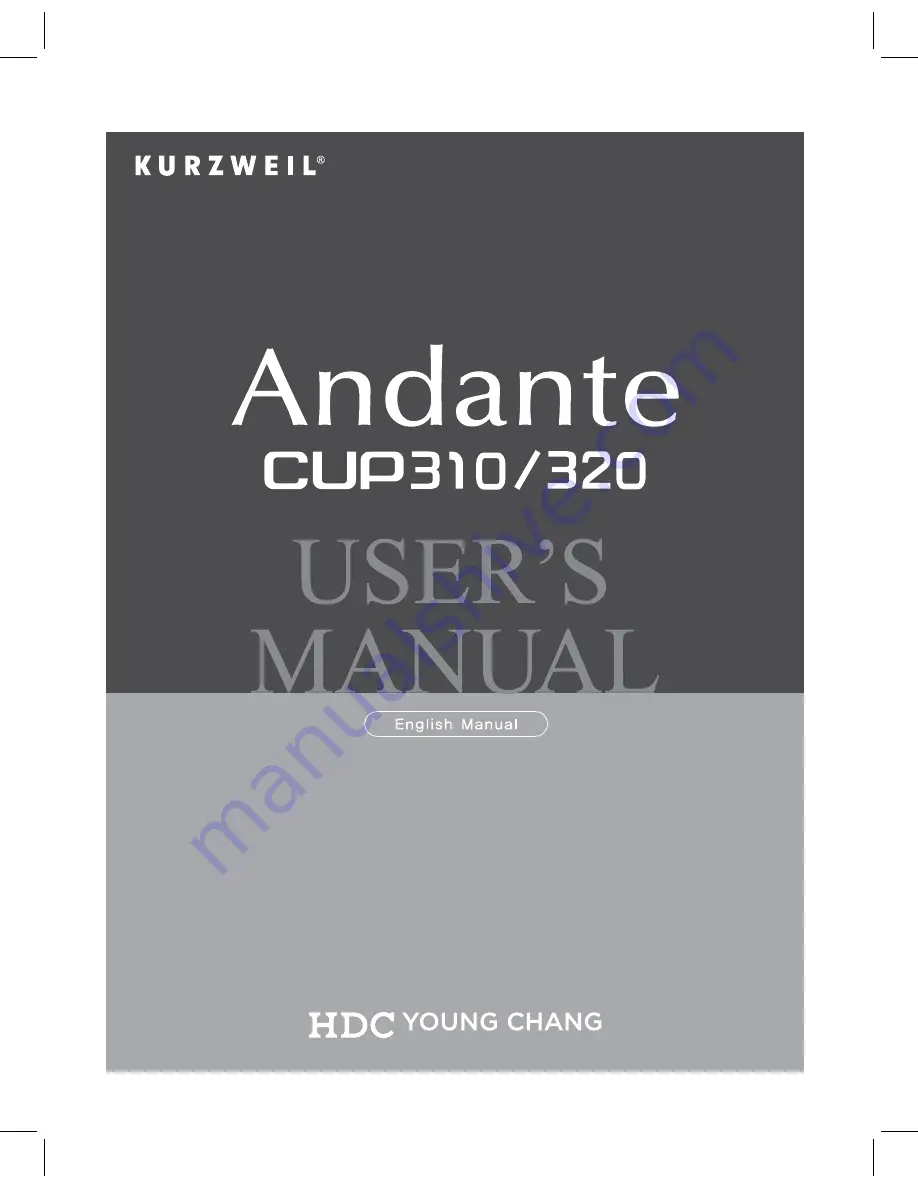 Kurzweil Andante CUP 310 Скачать руководство пользователя страница 1