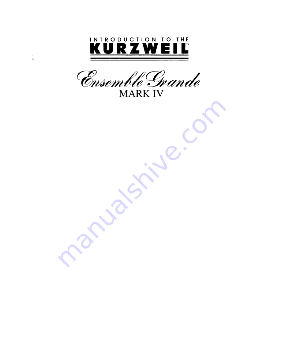 Kurzweil EGIV Owner'S Manual Download Page 1