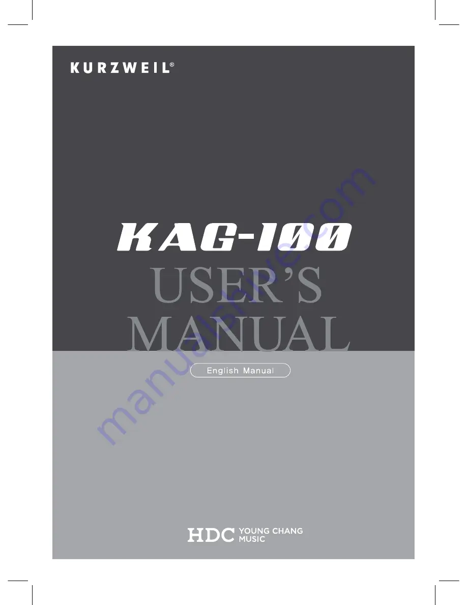 Kurzweil KAG-100 User Manual Download Page 1