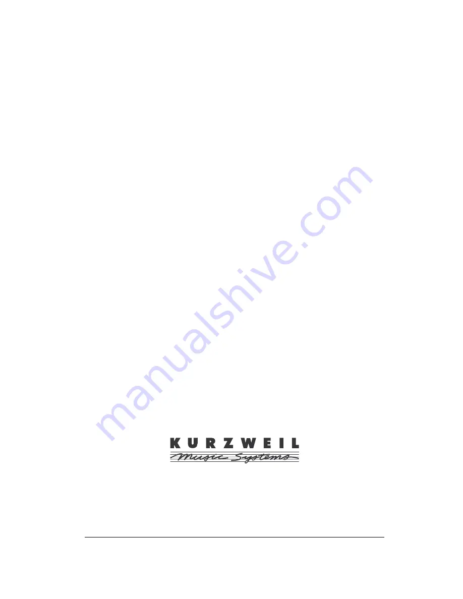 Kurzweil sp88x User Manual Download Page 1