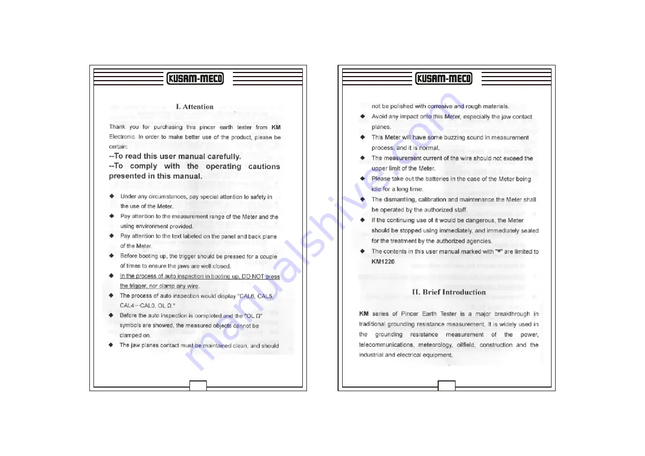 Kusam-meco KM 1120 Operation Manual Download Page 5