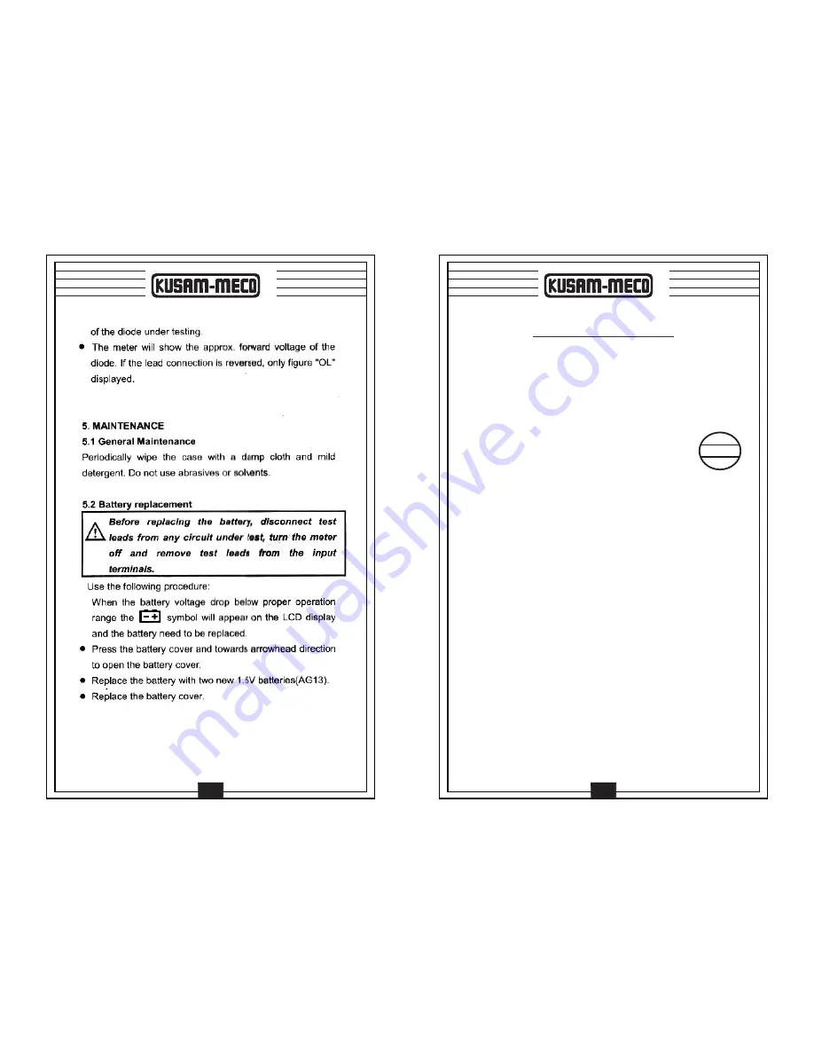 Kusam-meco KM 503 Operation Manual Download Page 6