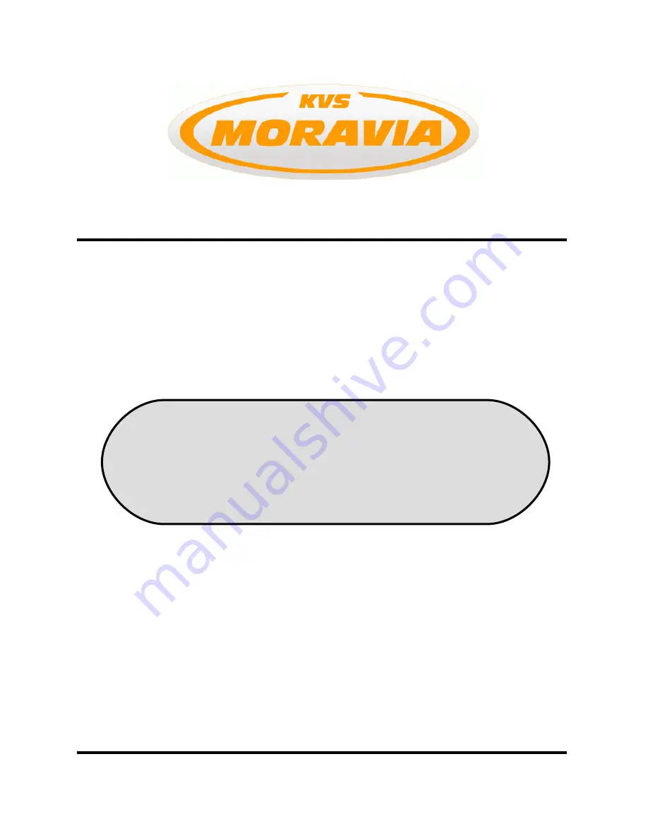 KVS MORAVIA TYPE 9114-HEU Operation & Maintenance Manual Download Page 1