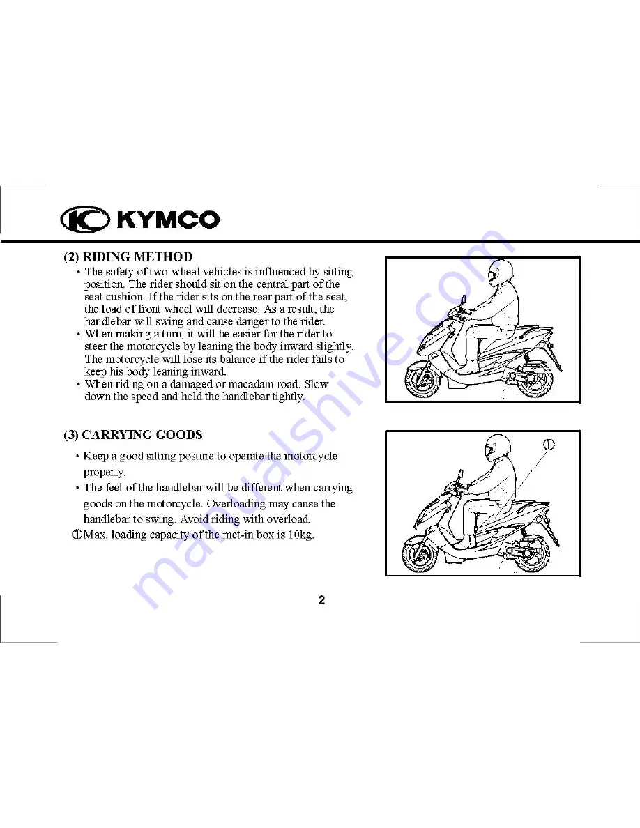 KYMCO Bet&Win Скачать руководство пользователя страница 8