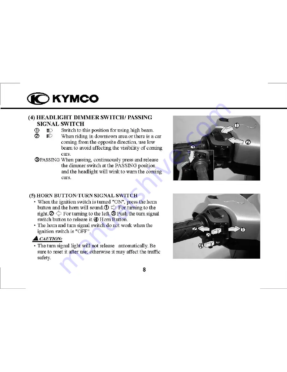 KYMCO Bet&Win Driver Manual Download Page 14