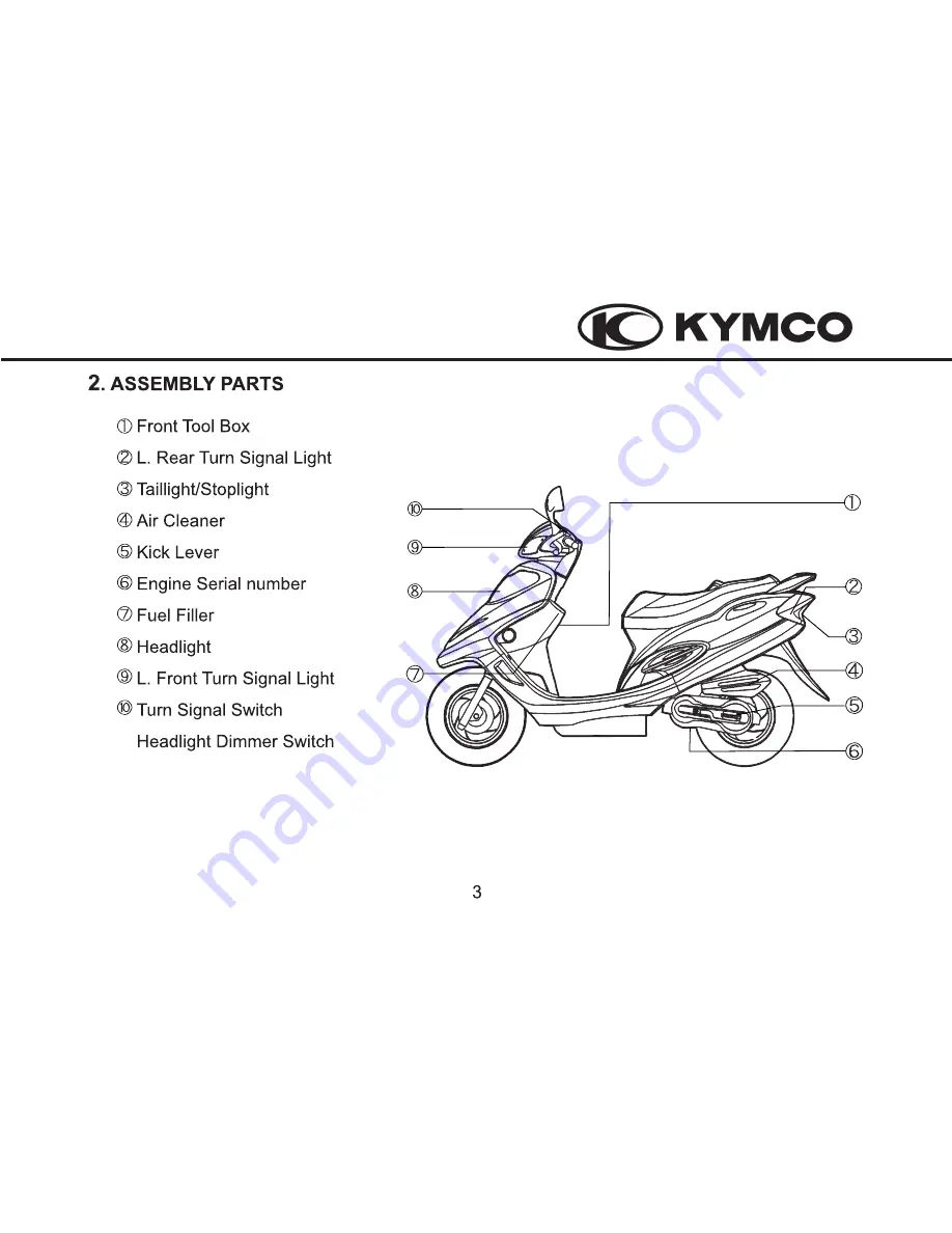 KYMCO Movie 125 2V Driver Manual Download Page 8