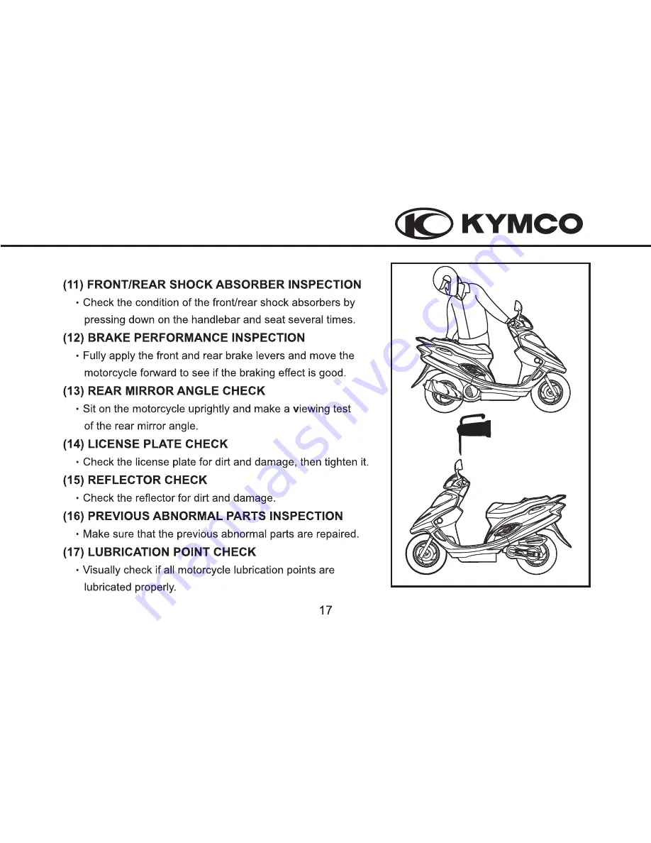 KYMCO Movie 125 2V Driver Manual Download Page 22