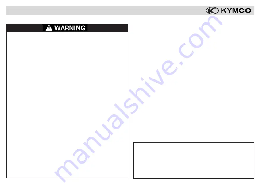 KYMCO Super 8 150 Owner'S Manual Download Page 36