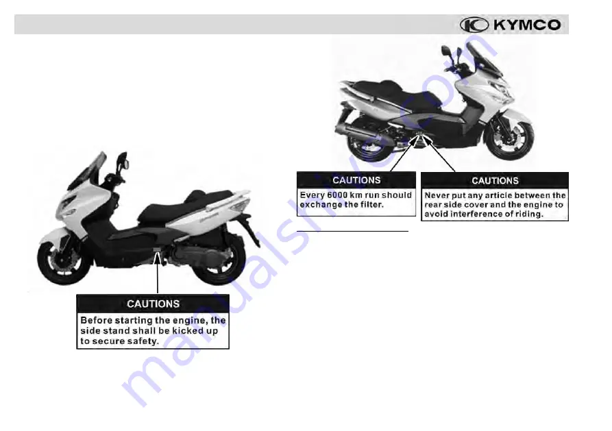 KYMCO Xciting 250i Owner'S Manual Download Page 12