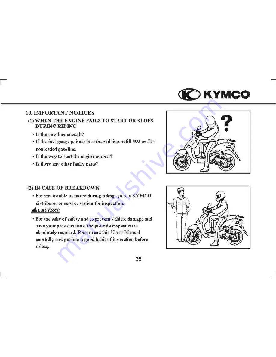 KYMCO YUP 50 Driver Manual Download Page 41