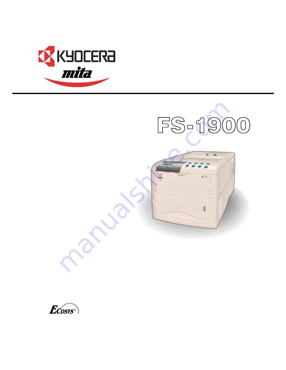 Kyocera Mita FS-1900 Скачать руководство пользователя страница 1