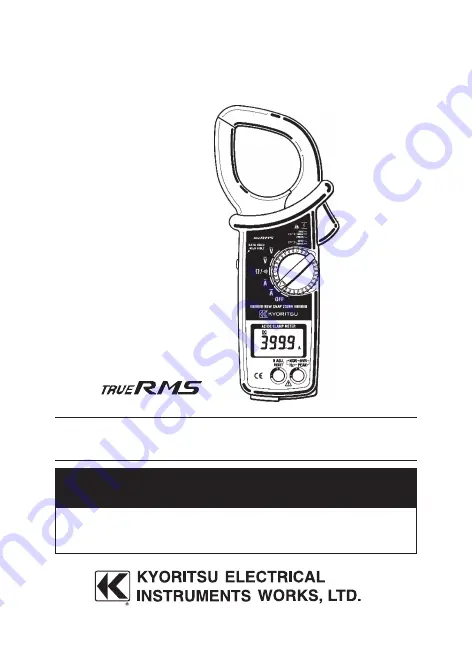 KYORITSU KEW SNAP 2009R Instruction Manual Download Page 1