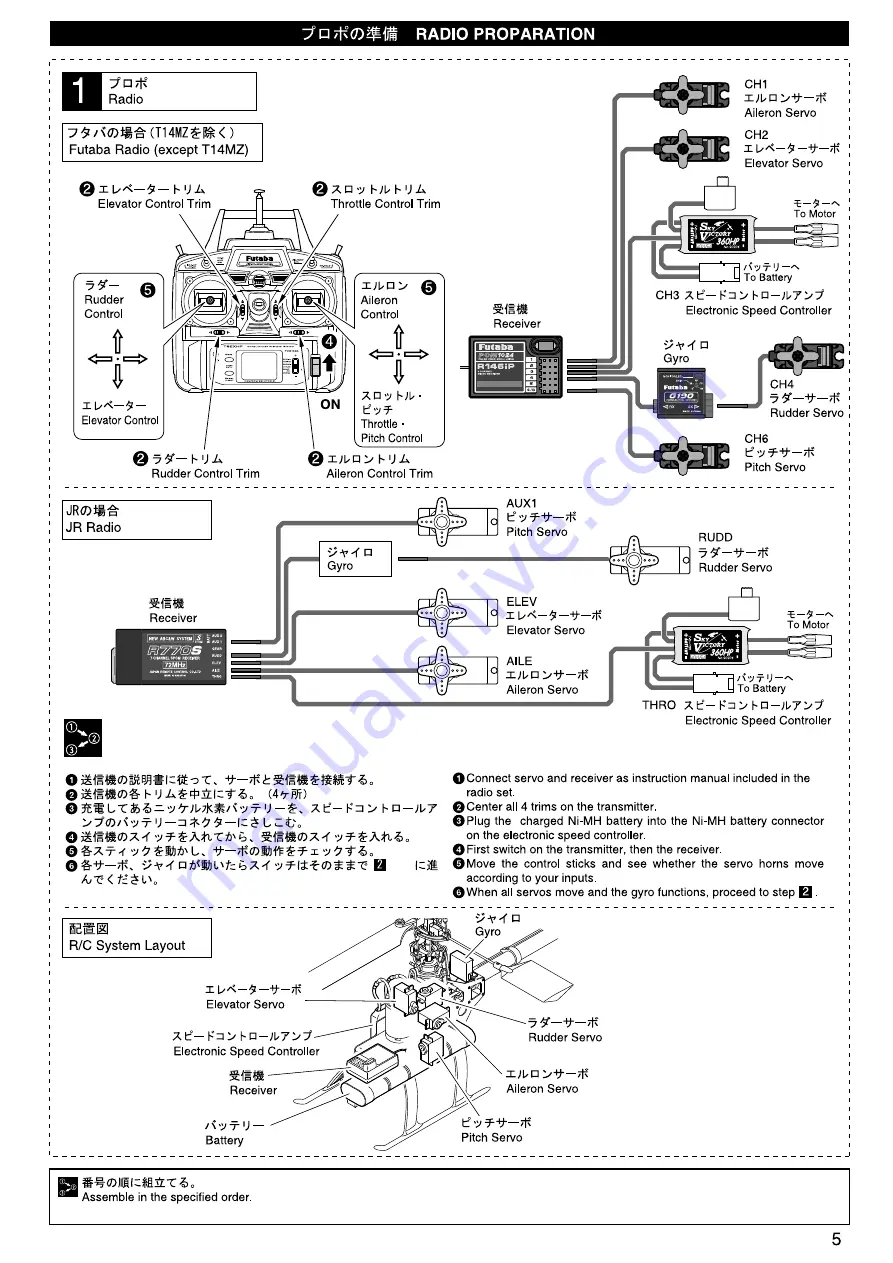 Kyosho EP Caliber 400 ARF Instruction Manual Download Page 5