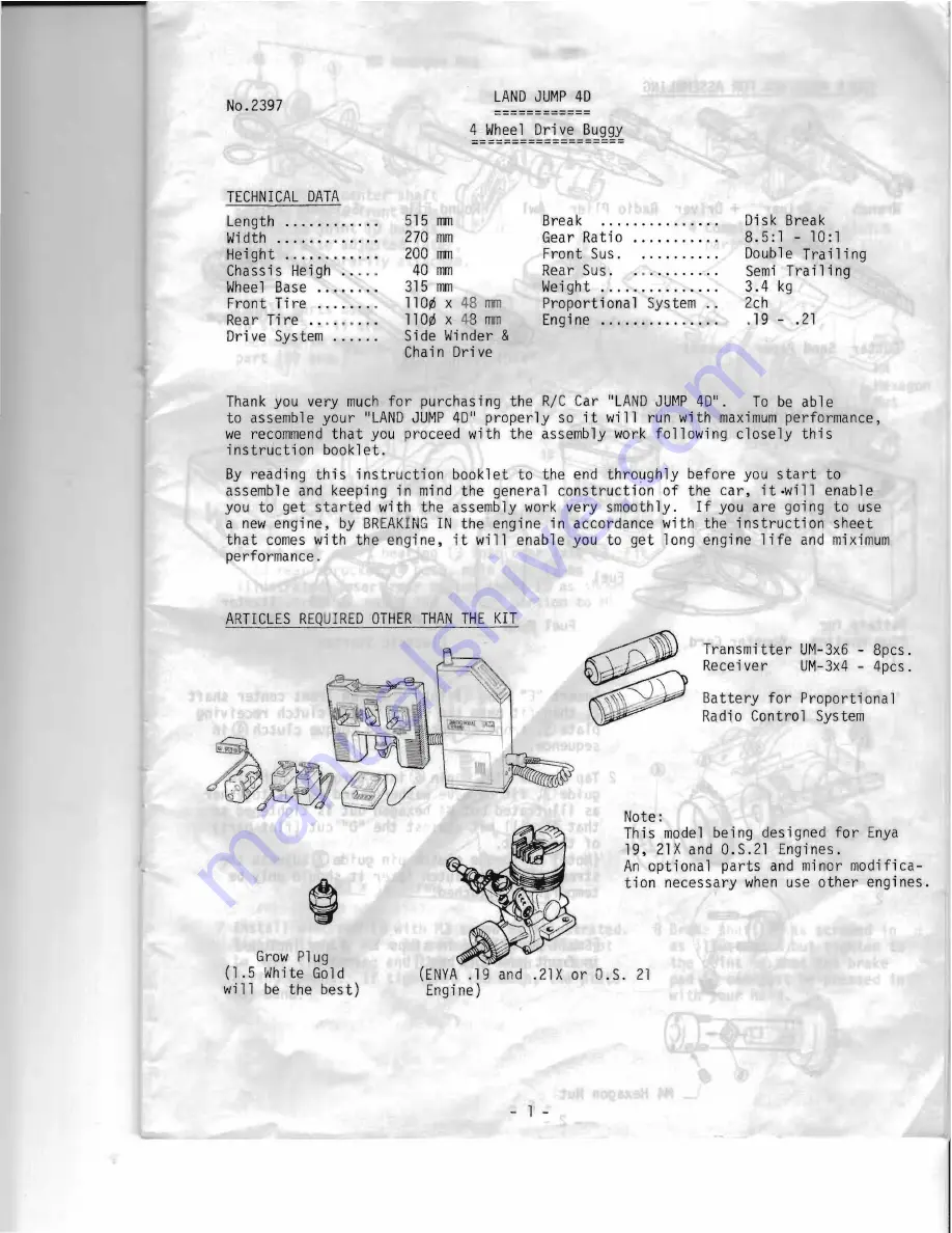 Kyosho Landjump 4wd User Manual Download Page 2