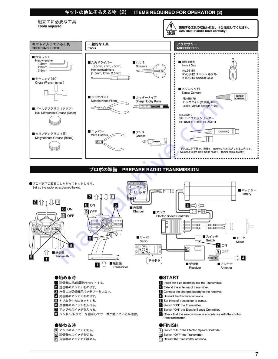 Kyosho LAZER ZX-5 FS2 KIT Instruction Manual Download Page 7