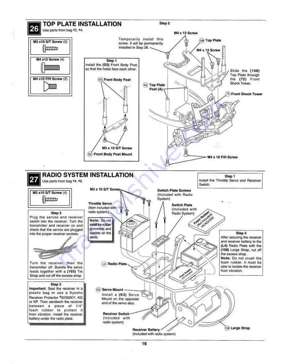 Kyosho outlaw rampage pro Assembly And Operation Manual Download Page 16