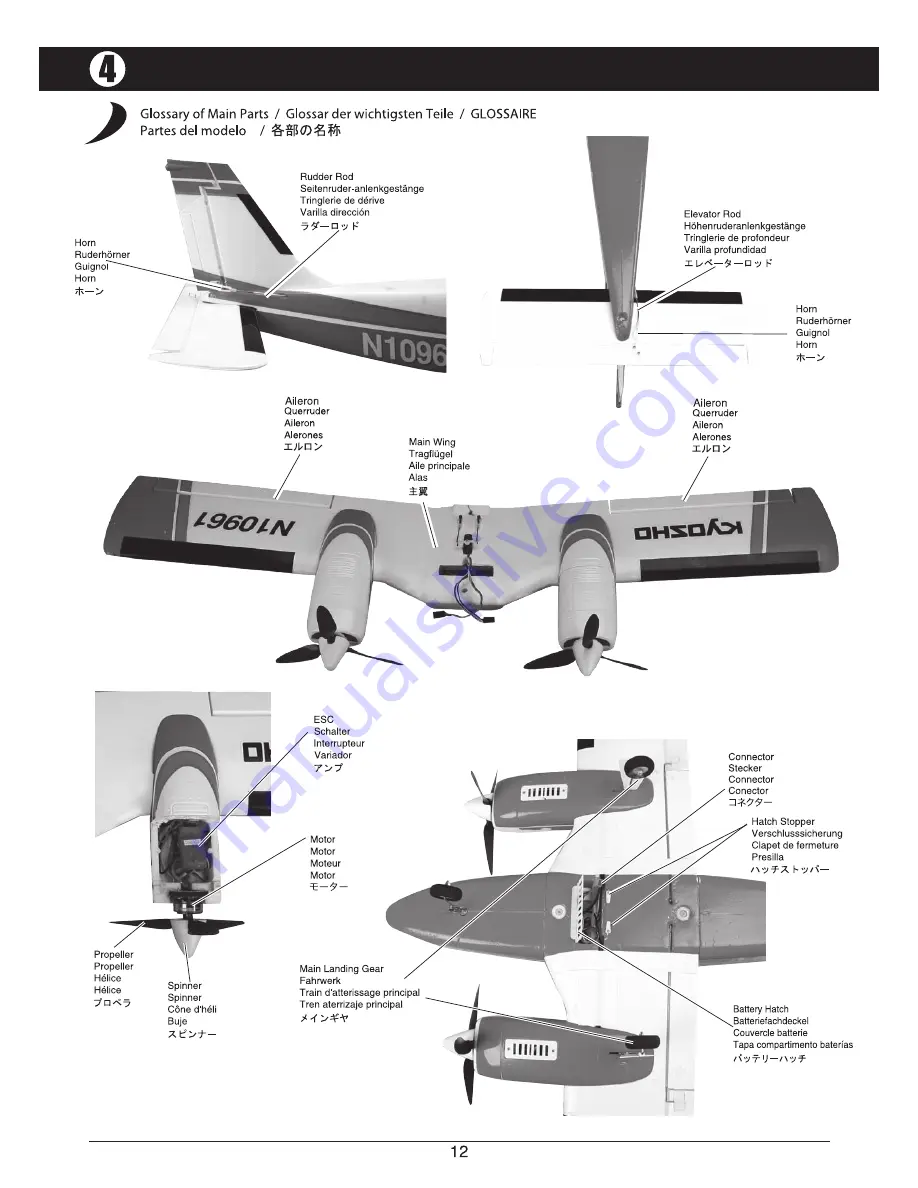 Kyosho PIPER PA34 VE29 TWIN Instruction Manual Download Page 12