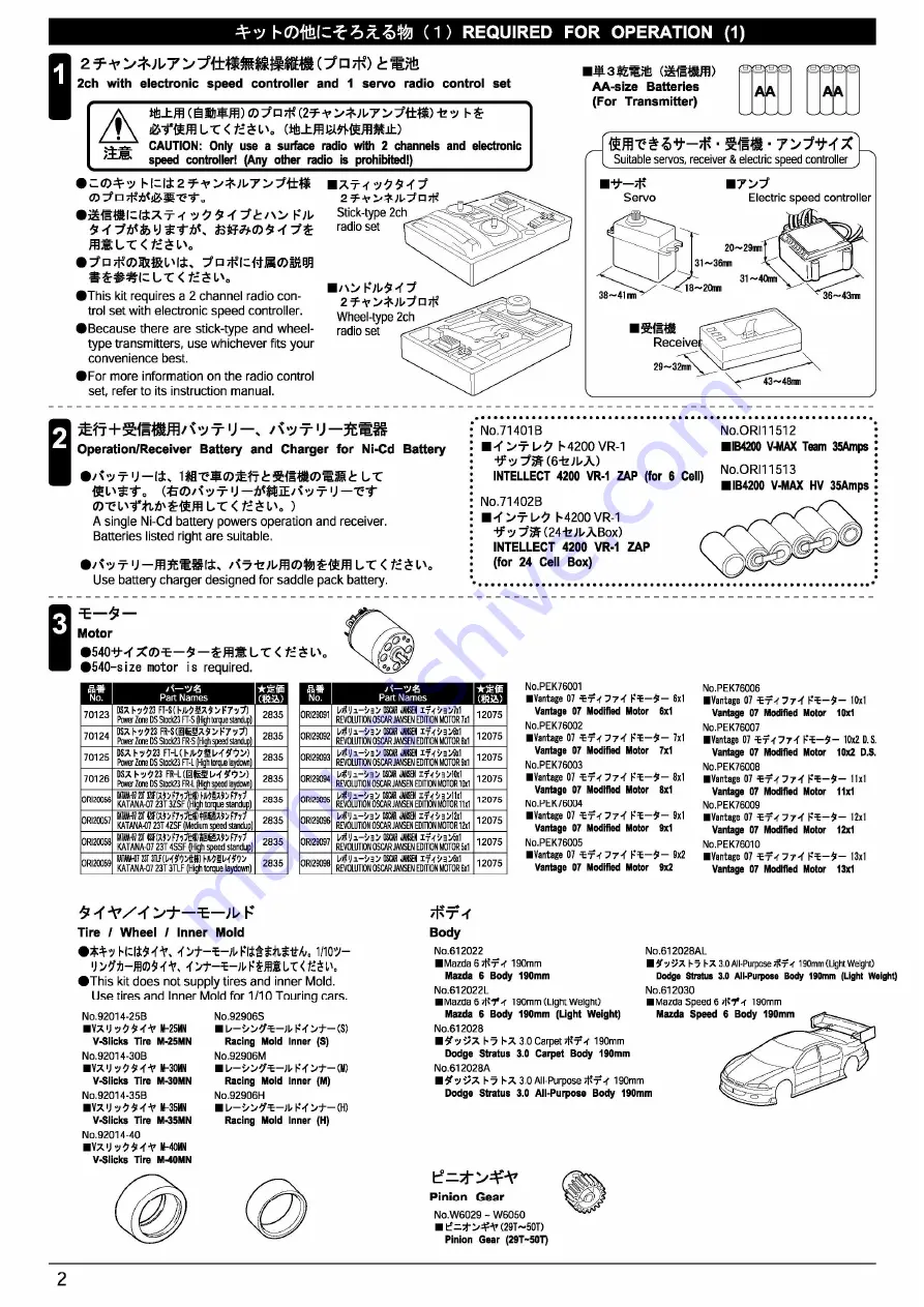 Kyosho TF-5 STALLION SHIN Скачать руководство пользователя страница 2