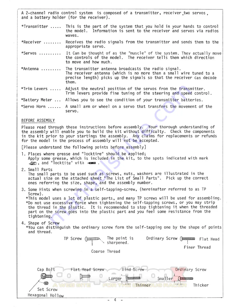 Kyosho Turbo Optima User Manual Download Page 4