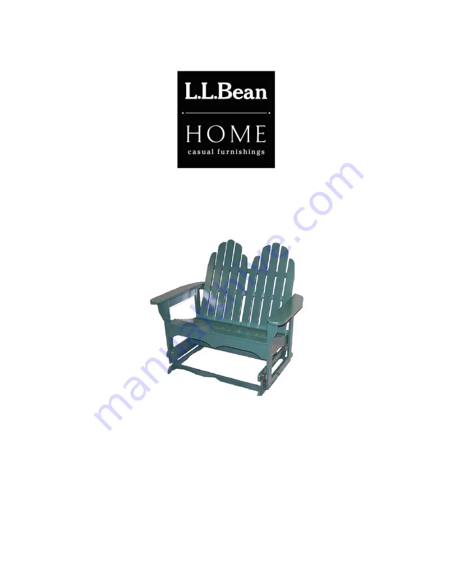 L.L.Bean ADIRONDACK GLIDER Скачать руководство пользователя страница 1