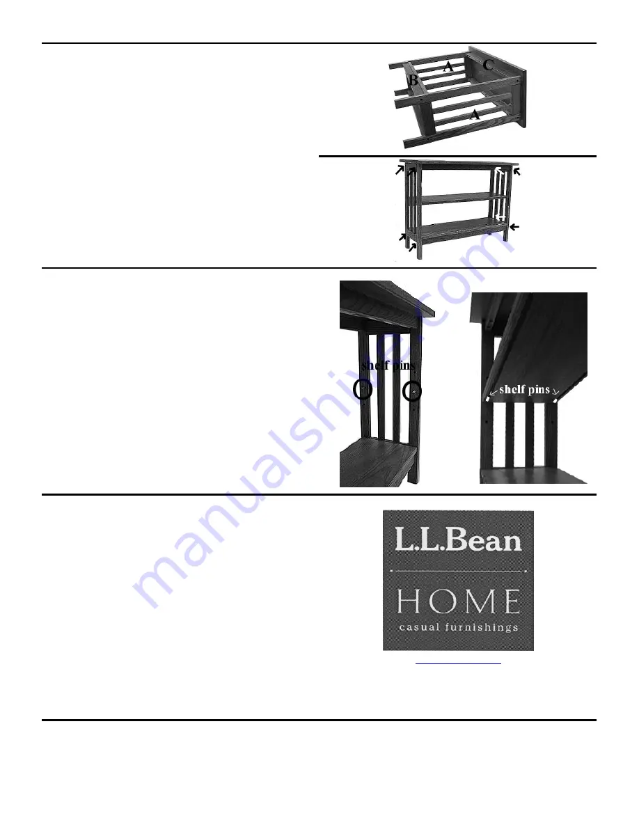 L.L.Bean MISSION UNDER WINDOW BOOKCASE Assembly Instructions Download Page 3