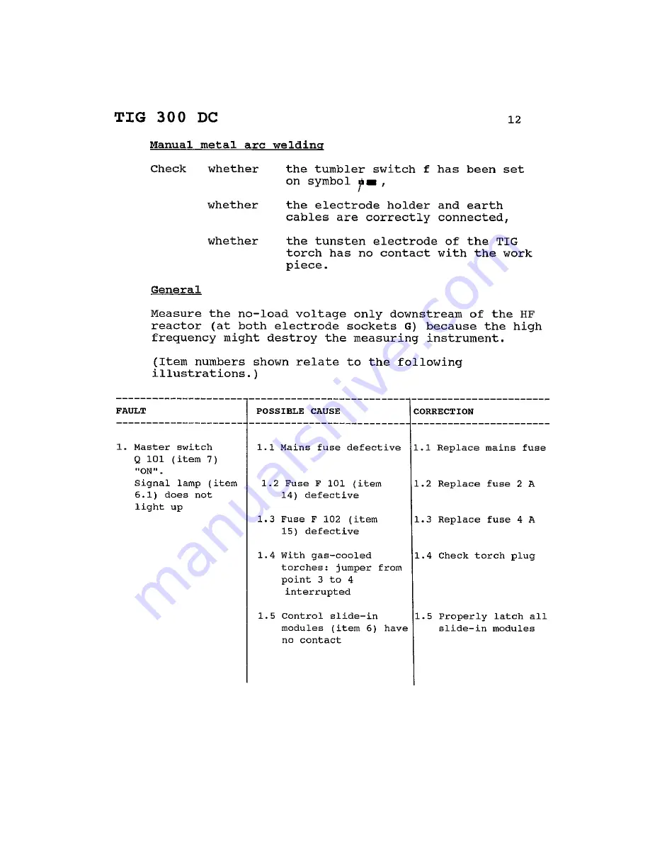 L-TEC TIG 300 DC Operating Instructions Manual Download Page 20