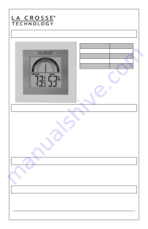 La Crosse Technology WT-137U Instruction Manual Download Page 1