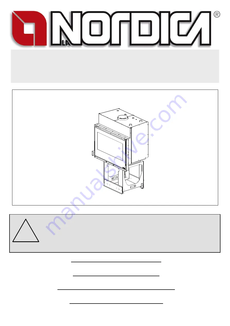 LA NORDICA Focolare 80 Idro Crystal DSA Instructions For Installation, Use And Maintenance Manual Download Page 1