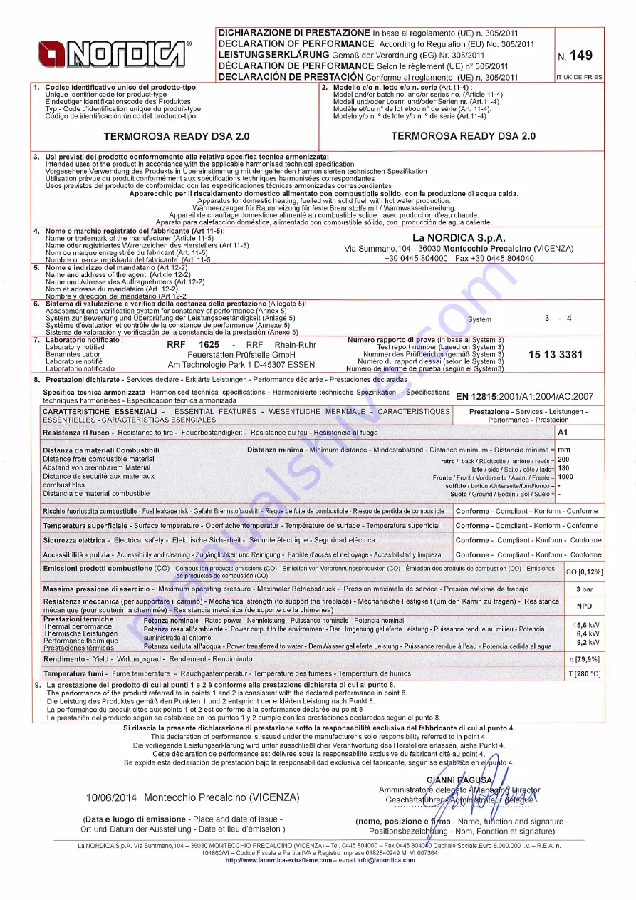 LA NORDICA TermoRosa Ready D.S.A User Manual Download Page 63