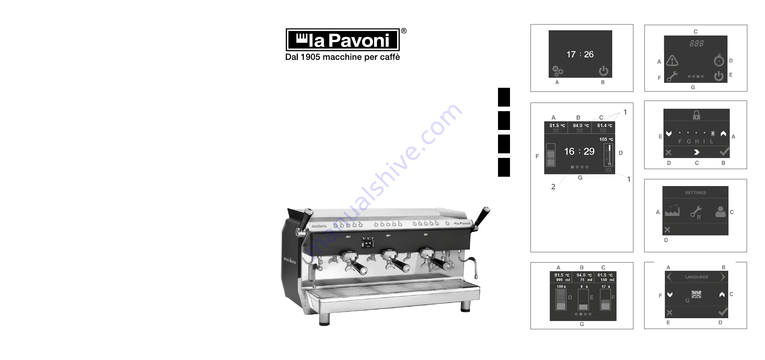 La Pavoni desiderio 3v Instruction Manual Download Page 1