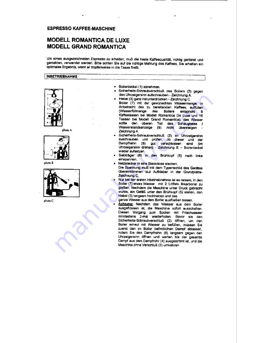 La Pavoni Grand romantica Instructions Manual Download Page 27