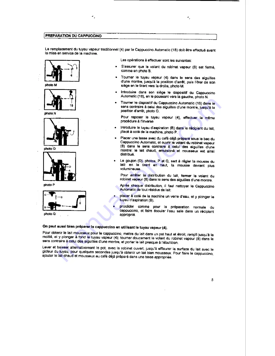 La Pavoni Romantica De luxe Instructions Manual Download Page 22