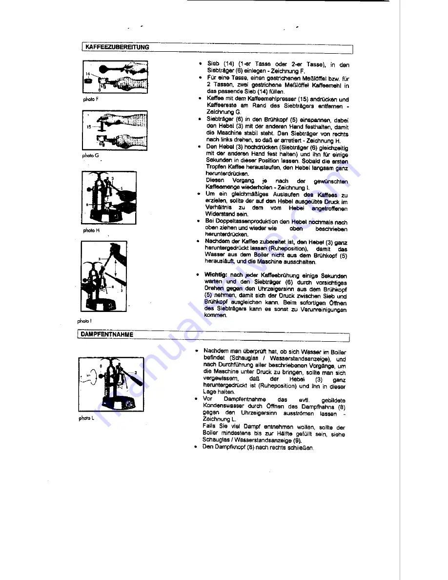 La Pavoni Romantica De luxe Instructions Manual Download Page 29