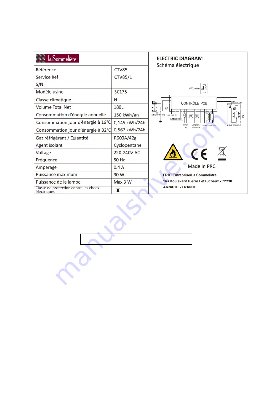 La Sommeliere CTV85 Use Instructions Download Page 33