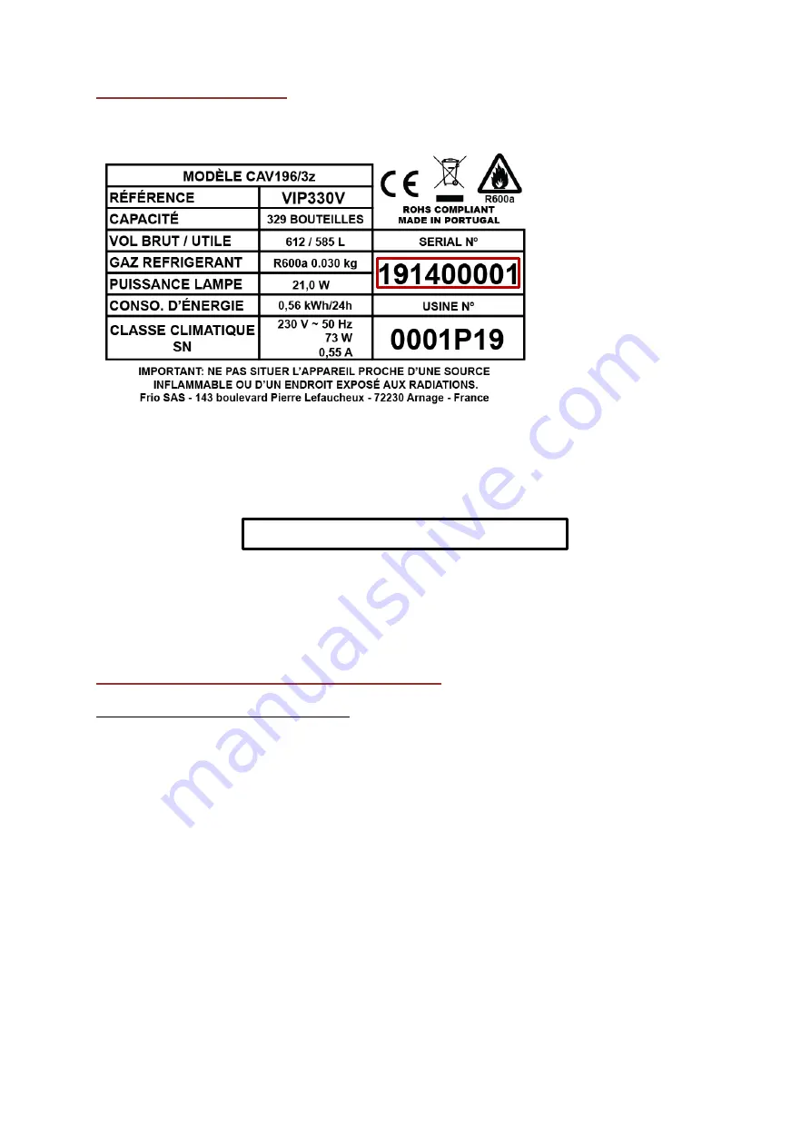 La Sommeliere VIP330V Use Instruction Download Page 87