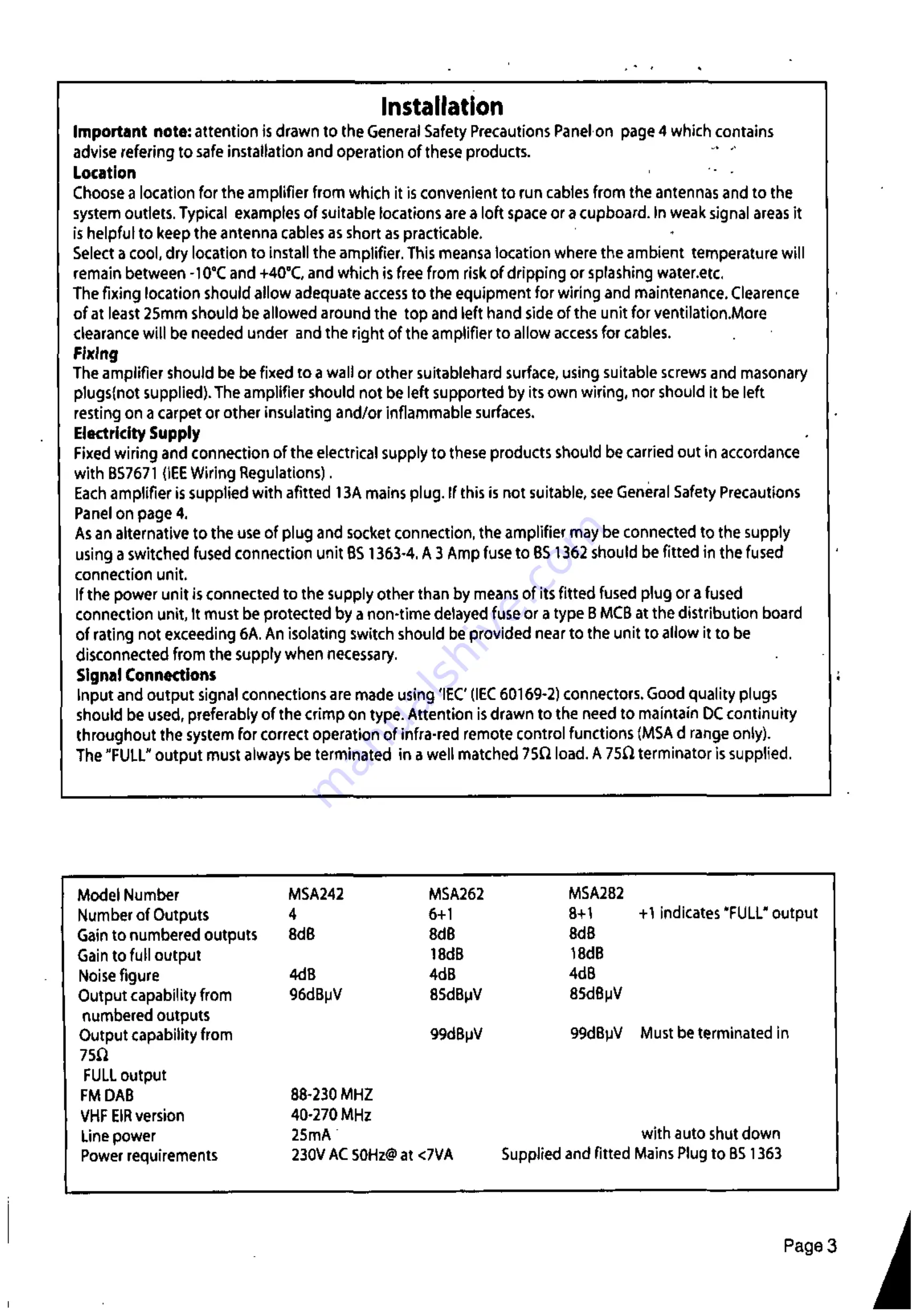 Labgear MSA242 Installation Instructions Download Page 3