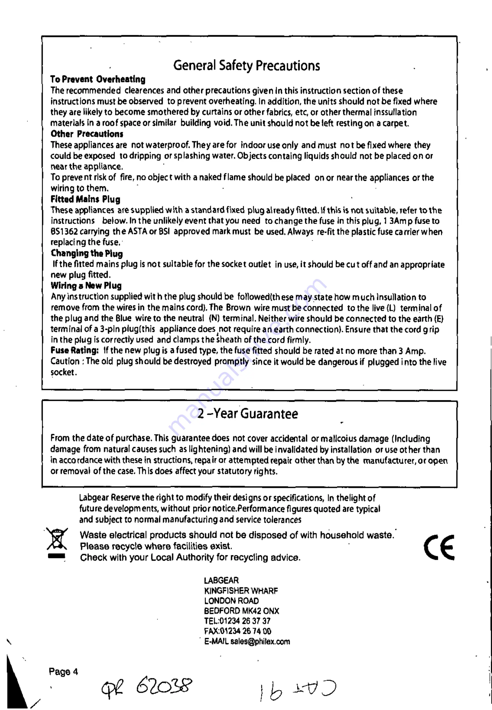 Labgear MSA242 Installation Instructions Download Page 4